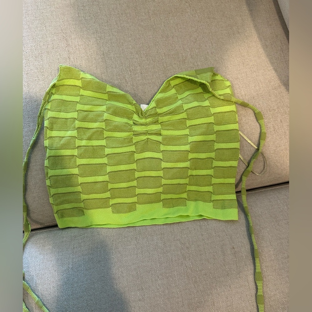 Garage Green Knit Halter Top